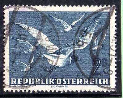 AUSTRIA 1950 AIR - BIRDS 2S FINE USED. SG 1217. CAT 11 POUNDS.