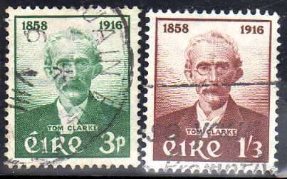 IRELAND 1958 "BIRTH CENT TOM CLARKE" SET OF 2 VERY FINE USED. SG 172-3. CAT 11 POUNDS.