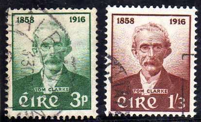 IRELAND 1958 "BIRTH CENT TOM CLARKE" SET OF 2 VERY FINE USED. SG 172-3. CAT 11 POUNDS.