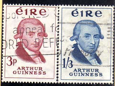 IRELAND 1959 "BICENT OF GUINESS BREWERY" SET OF 2 FINE USED. SG 178-9. CAT 12 POUNDS.