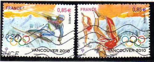 FRANCE 2010 ". WINTER OLYMPICS VANCOUVER". SET OF 2 FINE USED. SG 4747-48. CAT 4,20 POUNDS.