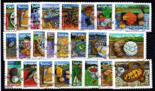 FRANCE 2010 "FLAVOURS OF FRANCE" SET OF 24 VERY FINE USED. SG 4798-4821. CAT 33 POUNDS.
