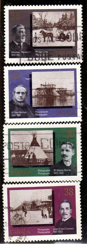 CANADA 1989 "150 YEARS CANADIAN PHOTOGRAPHY" SET OF 4 VFU. SG 1323-26. CAT 3,40 POUNDS.