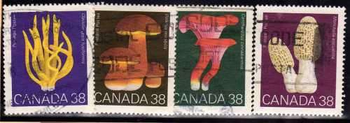 CANADA 1989 "MUSHROOMS" SET OF 4 VFU. SG 1331-4. CAT 4 POUNDS.