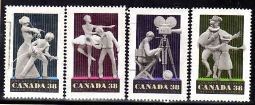 CANADA 1989 "ARTS AND ENTERTAINMENT" SET OF 4 VFU. SG 1338-41. CAT 5 POUNDS.