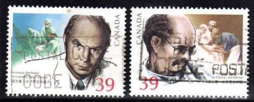 CANADA 1990 "BIRTH CENT OF DR NORMAN BETHUNE" SET OF 2 VFU. SG 1375-76. CAT 4,50 POUNDS.