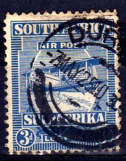 SOUTH AFRICA 1925 AIRMAIL 3d FINE USED. SACC 26. CAT R130.
