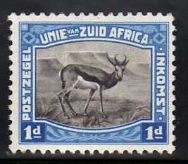 SOUTH AFRICA 1923 1d HARRISON ESSAY LARGE SCREENED BLACK & BLUE LMM.