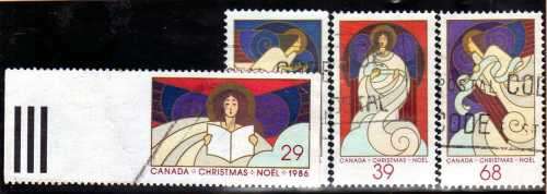 CANADA 1986 "CHRISTMAS" SET OF 4 VFU. SG 1218-21. CAT 5,20 POUNDS.