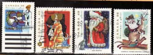CANADA 1993 "CHRISTMAS" SET OF 4 VFU. SG 1572-75. CAT 5,25 POUNDS.