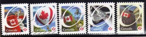 CANADA 2011 "CANADIAN PRIDE" SET OF 5 VERY FINE USED. SG 2728-32. CAT 5,50 POUNDS.