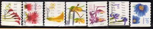 CANADA 2004 FLOWERS (1ST SERIES) SET OF 7 FINE USED. SG 2303-09. CAT 9,40 POUNDS.