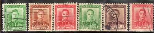 NEW ZEALAND 1938-44 DEFIN SET OF 7 FINE - V.F.U. SG 603-609. CAT 4 POUNDS.