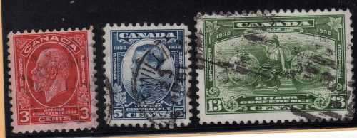 CANADA 1932 "OTTAWA CONFERENCE" SET OF 3 FINE USED. SG 315-317. CAT 11,80 POUNDS.