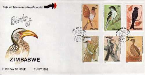 ZIMBABWE 1992 ALL 4 FDC's ISSUED. CAT STAMPS 19 POUNDS.