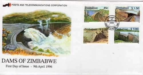 ZIMBABWE 1996 ALL 4 COMMEMORATIVE SETS FOR THE YEAR ON FDC. SG 918-937. CAT STAMPS 13 POUNDS.