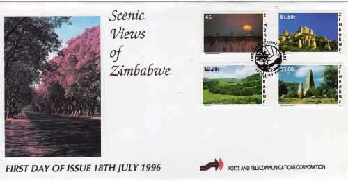 ZIMBABWE 1996 ALL 4 COMMEMORATIVE SETS FOR THE YEAR ON FDC. SG 918-937. CAT STAMPS 13 POUNDS.