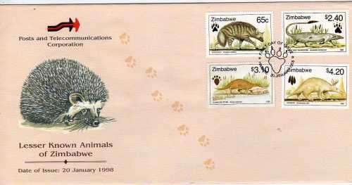 ZIMBABWE 1998 ALL 4 COMMEMORATIVE SETS FOR THE YEAR ON FDC. SG 960-979. CAT STAMPS 11,60 POUNDS.