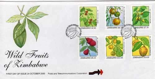 ZIMBABWE 2000 ALL 4 COMMEMORATIVE SETS FOR THE YEAR ON FDC. SG 1022-43. CAT STAMPS 9,05 POUNDS.