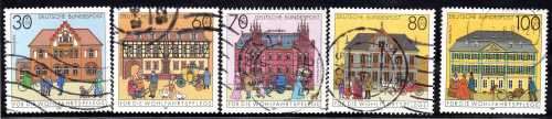 GERMANY 1991 "POSTAL BUILDINGS" SET OF 6 FINE-VFU. SG 2415-20. CAT 12,15 POUNDS.