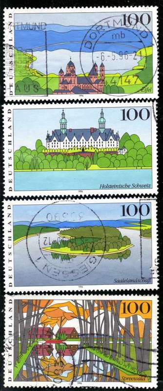 GERMANY 1996 "LANDSCAPES" 4TH SERIES SET OF 4 VFU. SG 2709-712. CAT 4,80 POUNDS.