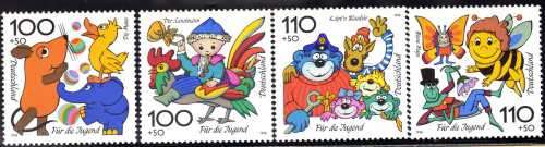 GERMANY 1998 "YOUTH WELFARE CARTOONS" SET OF 5 UMM(4) & VFU(1). SG 2851-55. CAT 11,75 POUNDS.
