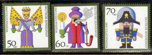 GERMANY 1990 "CHRISTMAS" SET OF 4 UMM(3) & VFU(1). SG 2333-36. CAT 7,70 POUNDS.