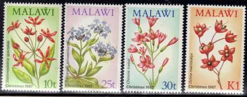 MALAWI 1987 "WILD FLOWERS" SET OF 4 UMM. SG 776-779. CAT 6,25 POUNDS.