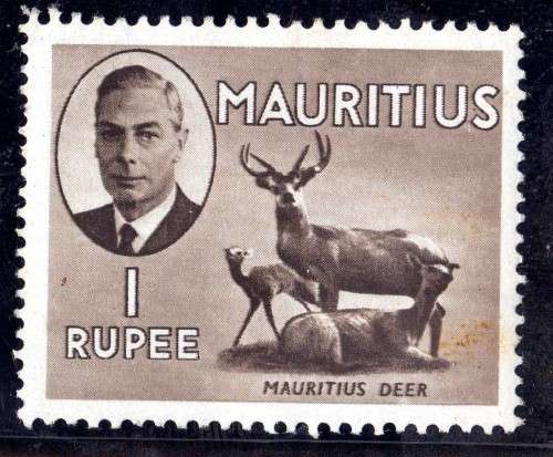 MAURITIUS 1950 DEFIN 1R BROWN UMM. SG 287. CAT 9 POUNDS.