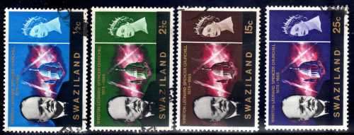 SWAZILAND 1966 "CHURCHILL COMM" SET OF 4 VFU. SACC 116-119. CAT R81.
