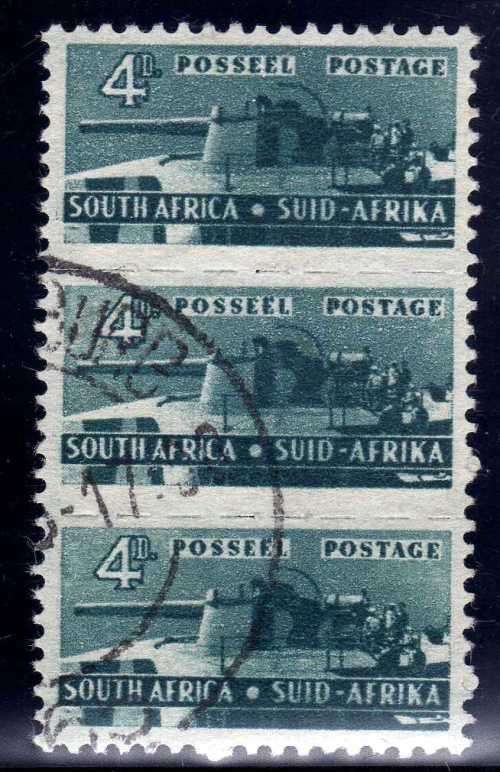 SOUTH AFRICA 1942-44 SMALL WARS 4d UNIT VFU. SACC 100. CAT R130. (SACC 2017/18)