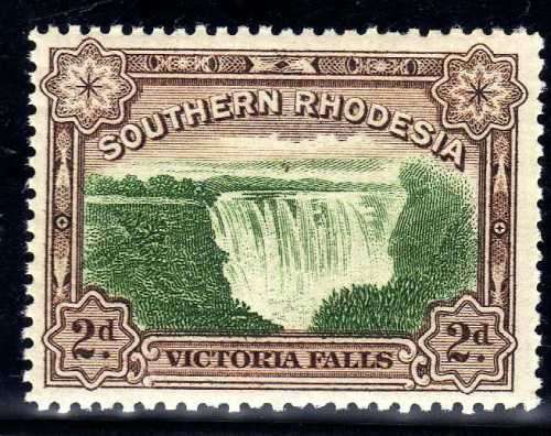 SOUTHERN RHODESIA 193 LARGE FALLS 2d PERF 12,5 UNMOUNTED MINT. SACC 30. CAT R300 (SACC 2017/18)