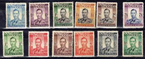 SOUTHERN RHODESIA 1937 DEFIN PART SET OF 12 LMM. SACC 42-53. CAT R1345 AS UMM. (SACC 2018)