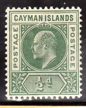 CAYMAN ISLANDS 1902 DEFIN 1/2d MOUNTED MINT. SG 3. CAT 4,50 POUNDS.