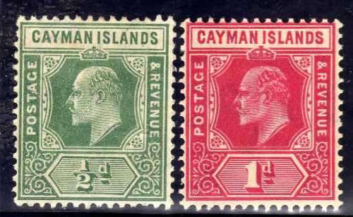 CAYMAN ISLANDS 1912-20 DEFIN 1/2d & 1d MOUNTED MINT. SG 41 & 42. CAT 6 POUNDS.