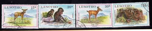 LESOTHO 1984 "BABY ANIMALS" SET OF 5 VFU. SG 611-615. CAT 4 POUNDS.