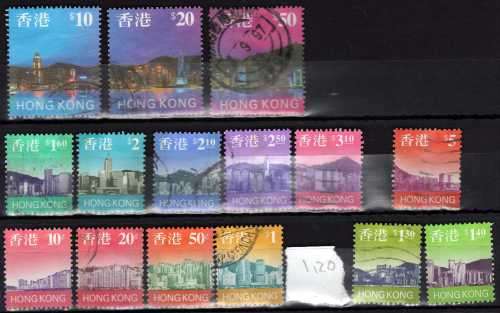 HONG KONG 1997 DEFIN PART SET OF 15 (NO $1,20) FINE - VFU. SG 848-51, 853-863 . CAT 24,80 POUNDS.