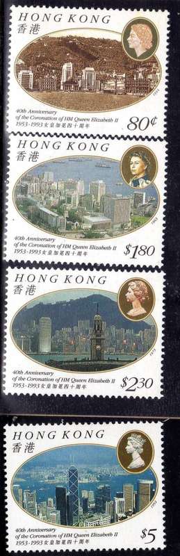 HONG KONG 1993 2 SETS UMM (1) STRING INSTRUMENTS (2) 40TH ANNIV CORONATION. SG 737-44. CAT 5,65 GBP.