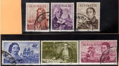 AUSTRALIA 1966 DECIMAL DEFIN 6 HIGH VALUES 40c - $4 VFU. SG 398-403. CAT 8,90 POUNDS.