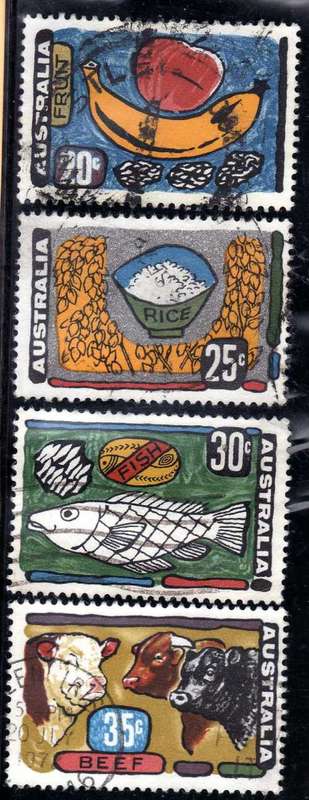 AUSTRALIA 1972 PRIMARY INDUSTRIES SET OF 4 FINE USED. SG 510-513. CAT 8,25 POUNDS.