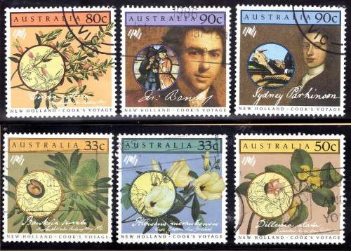 AUSTRALIA 1986 "BICENT AUSTRALIAN SETTLEMENT" (4TH ISSUE) SET OF 6 VFU. SG 1002-7. CAT 10 POUNDS.