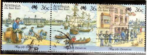 AUSTRALIA 1987 "BICENT AUSTRALIAN SETTLEMENT" (6TH ISSUE) SET OF 5 VFU. SG 1059-63. CAT 5,50 POUNDS.