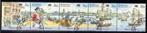 AUSTRALIA 1987 "BICENT AUSTRALIAN SETTLEMENT" (6TH ISSUE) SET OF 5 VFU. SG 1059-63. CAT 5,50 POUNDS.