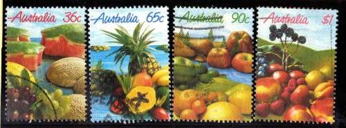 AUSTRALIA 1987 "AUSTRALIAN FRUIT" SET OF 4 VFU. SG 1050-53. CAT 6 POUNDS.