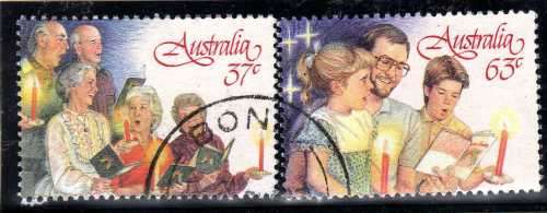 AUSTRALIA 1987 CHRISTMAS SET OF 7 VFU. SG 1098-1104. CAT 5,20 POUNDS.