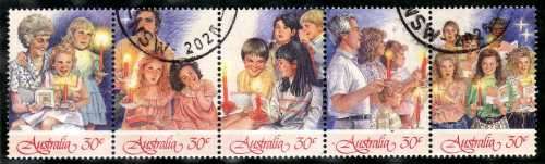 AUSTRALIA 1987 CHRISTMAS SET OF 7 VFU. SG 1098-1104. CAT 5,20 POUNDS.