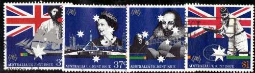 AUSTRALIA 1988 "BICENT AUSTRALIAN SETTLEMENT" (13TH ISSUE) SET OF 4 VFU. SG 1145-48. CAT 6,50 POUNDS