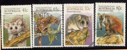 AUSTRALIA 1990 "HIGH COUNTRY ANIMALS" SET OF 4 VFU. SG 1233-36. CAT 6,15 POUNDS.