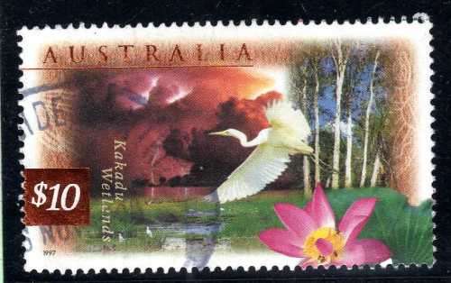 AUSTRALIA 1997 "FAUNA & FLORA" (2ND SERIES) $10 KAKADU WETLANDS VFU. SG 1686. CAT 5 POUNDS.