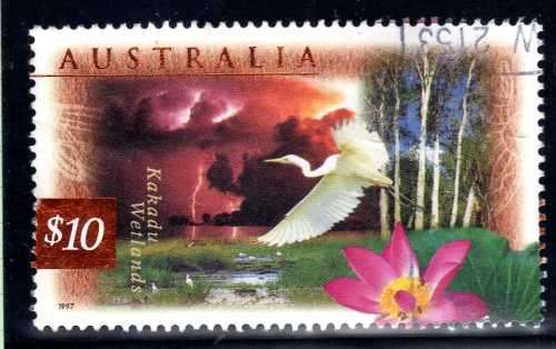 AUSTRALIA 1997 "FAUNA & FLORA" (2ND SERIES) $10 KAKADU WETLANDS VFU. SG 1686. CAT 5 POUNDS.